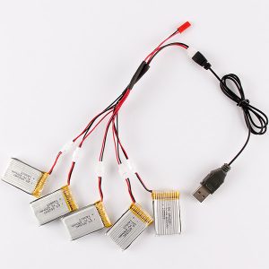 5pcs 37V 650mAh Battery and USB Charger for Syma X5 X5C M68 F949 2